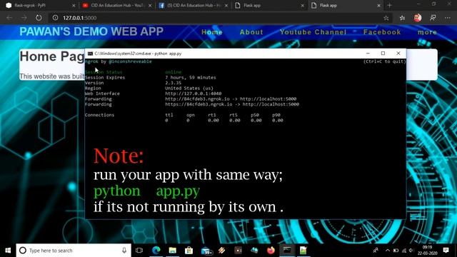 How to deploy my flask app online and test working on other device || flask-ngrok tutorial || CID смотреть онлайн