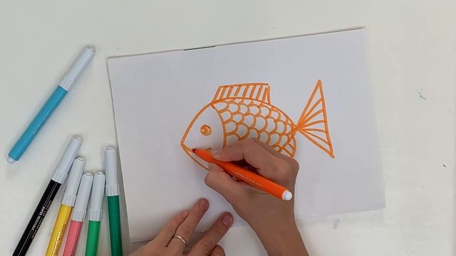 Как нарисовать рыбку с малышом. Рисуем рыбку. смотреть онлайн