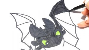 How to draw Toothless from How to train your dragon 3 coloring Как нарисовать Беззубика