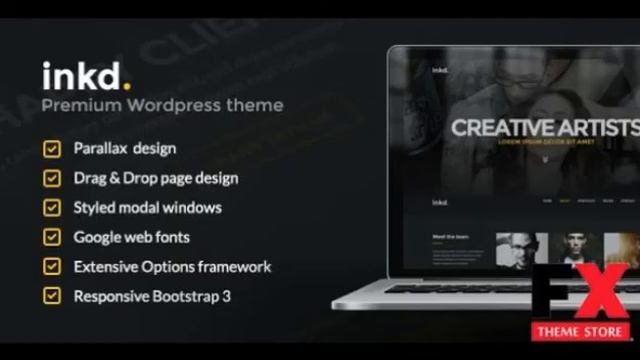 Preview Inkd Tattoo Studio One-Page WordPress Theme TForest смотреть онлайн