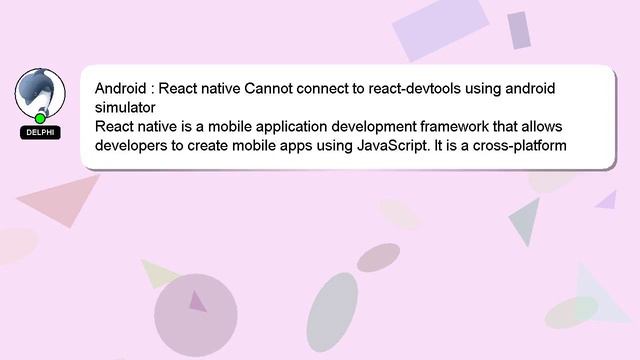 Android : React native Cannot connect to react-devtools using android simulator смотреть онлайн