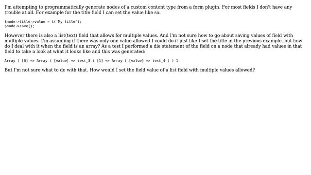 Drupal: Set value of List field of a node with multiple values смотреть онлайн