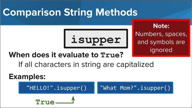 Comparison String Methods смотреть онлайн