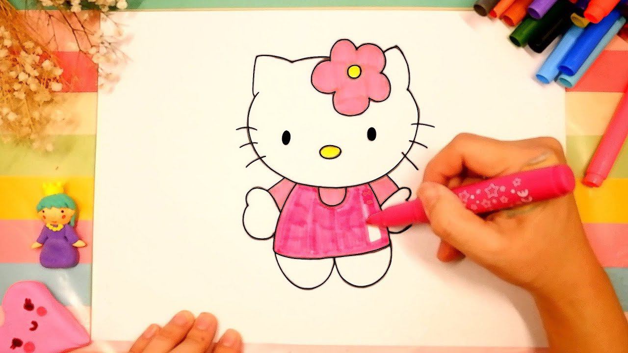 Как рисовать Hello Kitty | Как нарисовать Хеллоу Китти | Няня Уля - Уроки рисования для детей смотреть онлайн