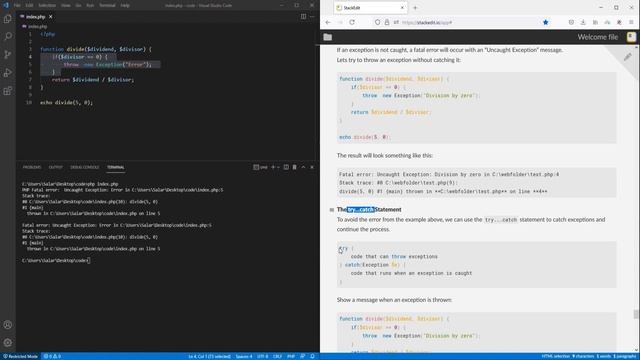 آموزش پیشرفته php - Exceptions در php смотреть онлайн