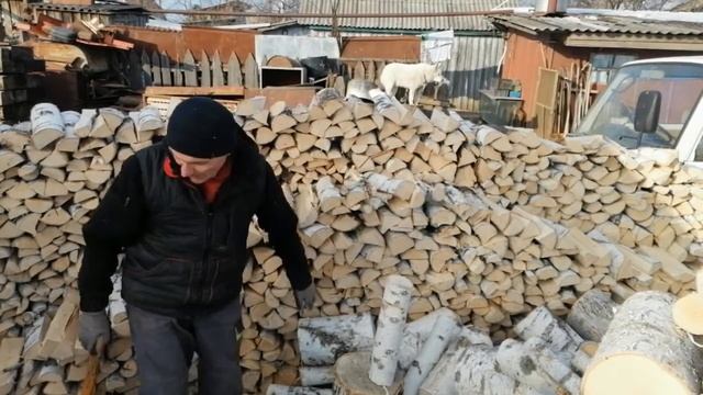 Колка берёзовых дров ч.2