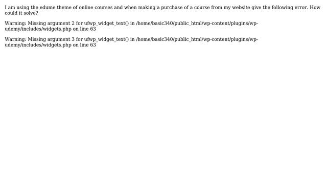 Wordpress: How to resolve Warning: Missing argument 2 for ufwp_widget_text ()? смотреть онлайн