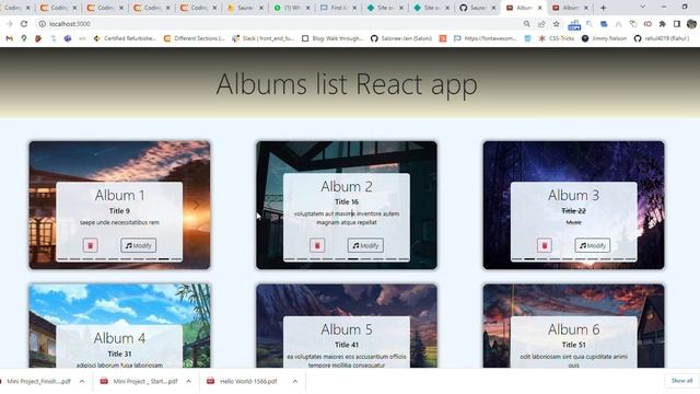 Albums list app Using React.js смотреть онлайн
