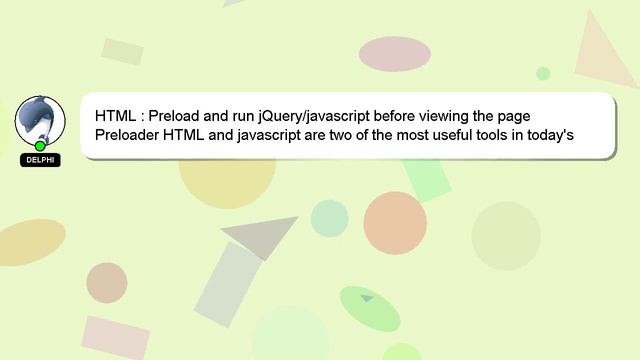 HTML : Preload and run jQuery/javascript before viewing the page смотреть онлайн