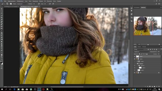 Обработка зимней фотографии в Photoshop смотреть онлайн