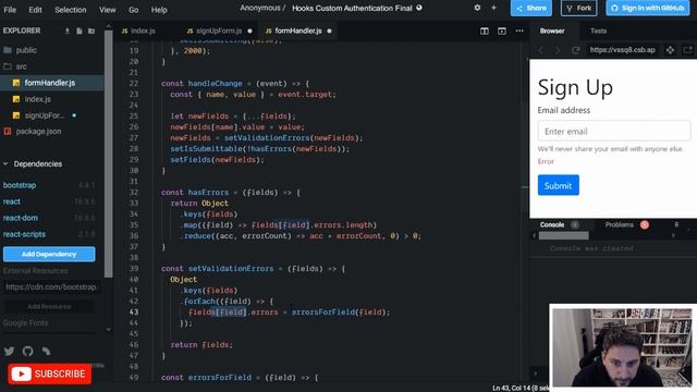 React forms with state, hooks, and validation смотреть онлайн