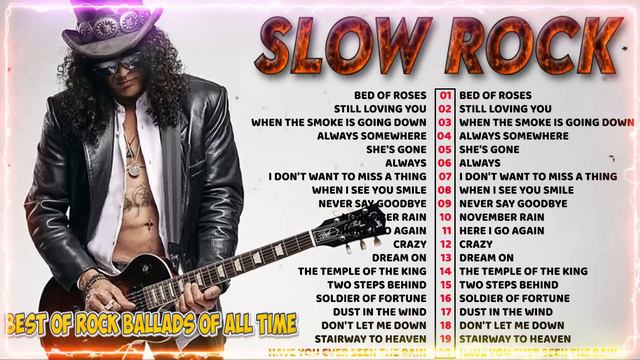Greatest Slow Rock Ballads 80s, 90s💥 Bon Jovi, Aerosmith, Scorpions, U2, Led Zeppelin,  Eagles 💥