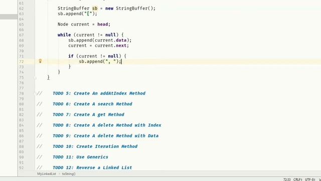 Linked List Implementation Java: Override toString Method Bangla смотреть онлайн