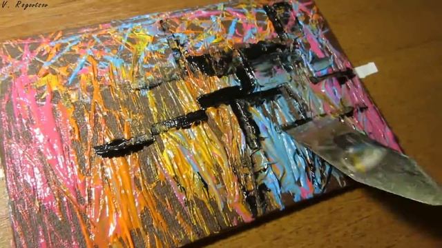 Рисуем акрилом абстракцию #абстракция #акрил #рисуем #acrylicpainting #VitalyRogovtsov