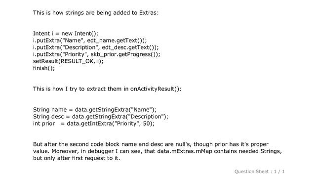 Android : Android Intent.getStringExtra() returns null смотреть онлайн