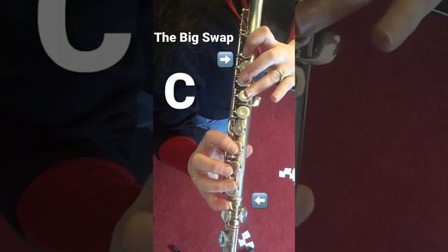 The BIG SWAP- notes C and D - flute fingering. #howtoplaytheflute #learnflute смотреть онлайн