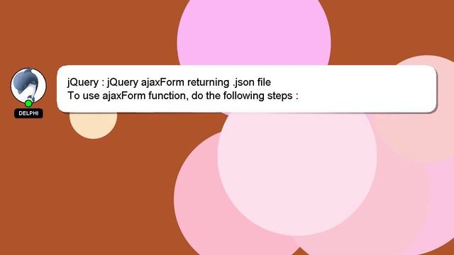 jQuery : jQuery ajaxForm returning .json file смотреть онлайн