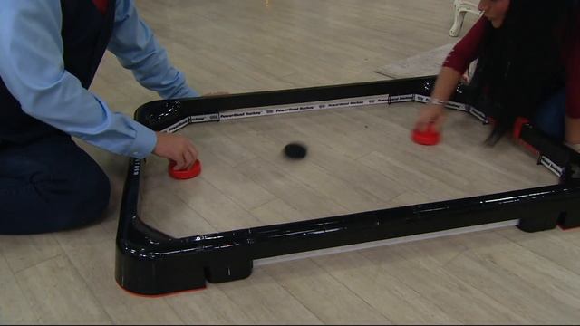 Face-Off Frenzy Portable PowerBand Air Hockey Game on QVC смотреть онлайн