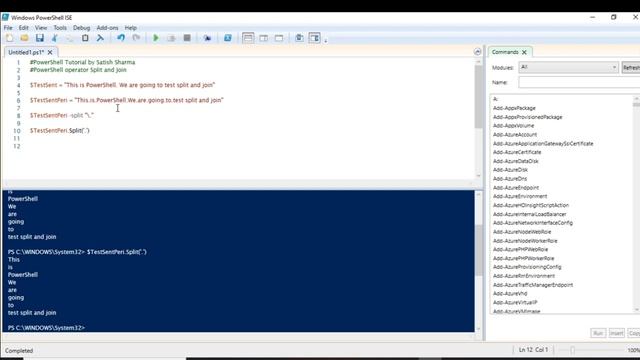 PowerShell video on split and join operator - Chapter 9 смотреть онлайн