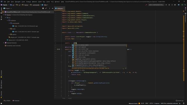 ? | 2# [Bukkit/Spigot] Написание Плагинов для Майнкрафт (HideCommand) смотреть онлайн