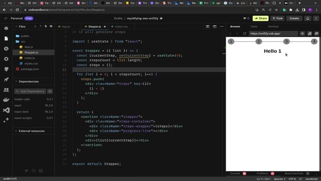 Stepper component in React | Frontend machine coding question смотреть онлайн