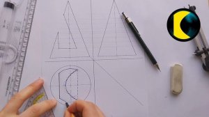 Вырез на конусе. Три проекции конуса с вырезом. Проекции тел вращения с вырезом.