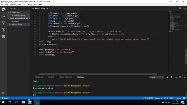 Store Management Software Using Python Tkinter - 3. Inserting Into Database Part 1 смотреть онлайн