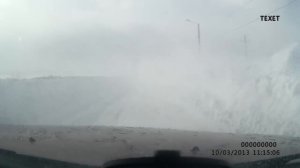 Метель на дороге.