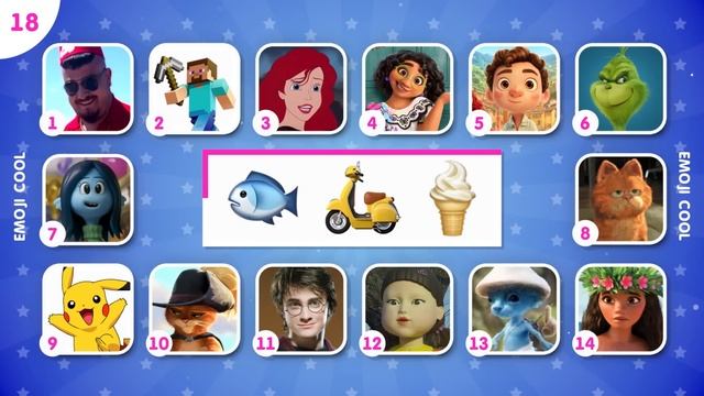 УГАДАЙ 35 ПЕРСОНАЖЕЙ ПО ЭМОДЗИ ?