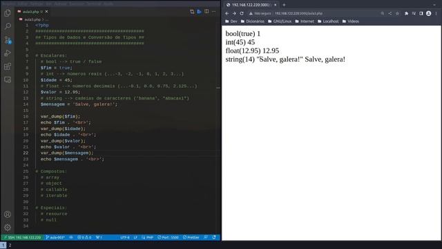 PHP Total - aula 3: Tipos e suas Manipulações смотреть онлайн