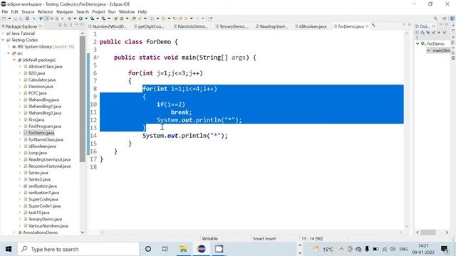 Labelled and Unlabelled Loop in JAVA смотреть онлайн