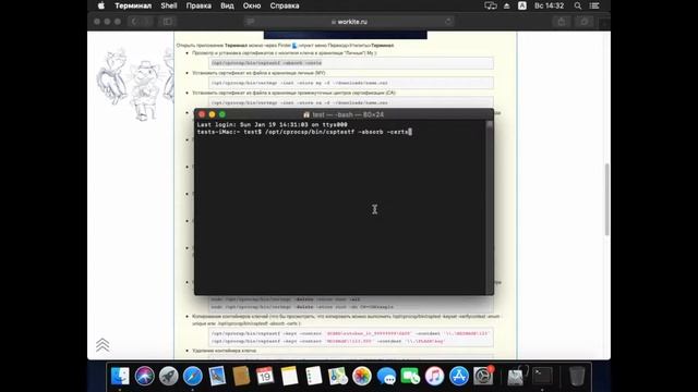 Копирование ключа через КриптоПро CSP 5.0 на Mac OS. смотреть онлайн