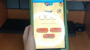 Играю в игру Cut the rope experiments (Ам ням). Пройденные уровни ( 4 глава 1-19).