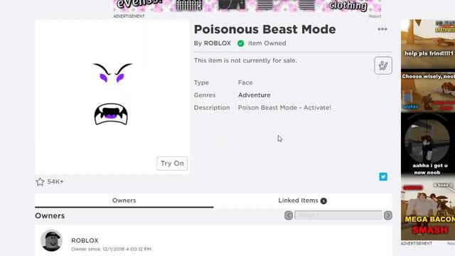 Poisonous Beast Mode Bandana Roblox Black Friday Sale 2019 смотреть онлайн