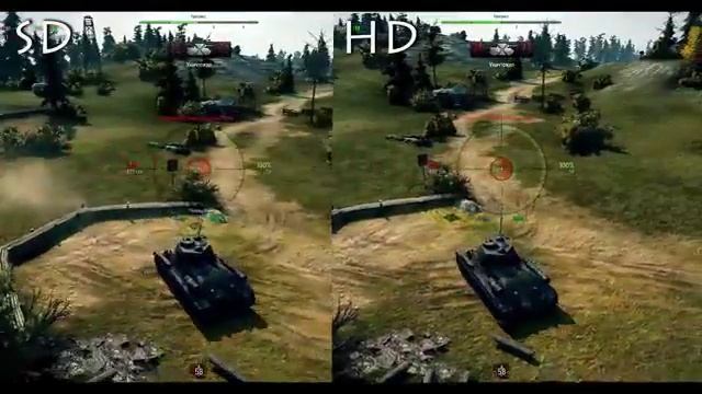 World Of Tanks сравнение графики SD и HD клиента Есть ли разница смотреть онлайн