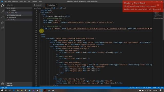 html landing page with visual studio code and bootstrap смотреть онлайн