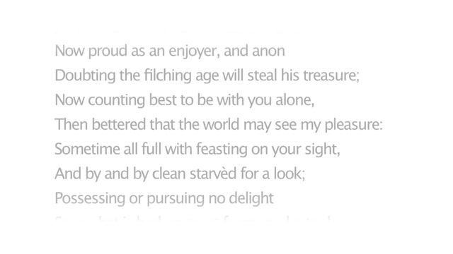 Shakespeare's Sonnet 75 – So Are You to My Thoughts as Food to Life смотреть онлайн