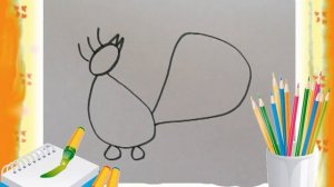 Рисуем с детьми 3-4 лет Давай нарисуем Павлина