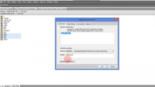 System Generalized Method of Moment (GMM-SYS) for Panel Data (Dynamic) in Eviews