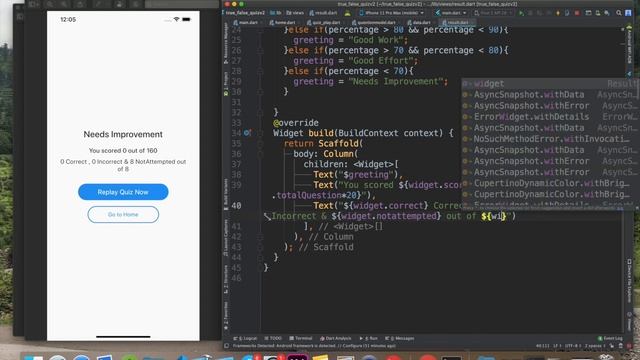 Build a True or False Quiz with Flutter 3/3 | Flutter app from scratch смотреть онлайн