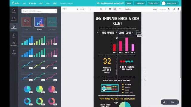 How to create Infographics using Canva | Canva tutorial смотреть онлайн