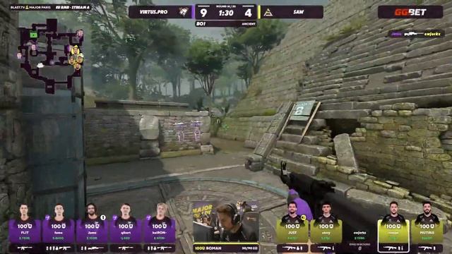 Virtus.pro vs sAw | Map 1 Ancient | BLAST.tv Paris Major 2023 Europe RMR A смотреть онлайн