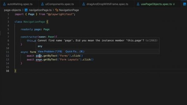 Playwright Page Object Model with TypeScript