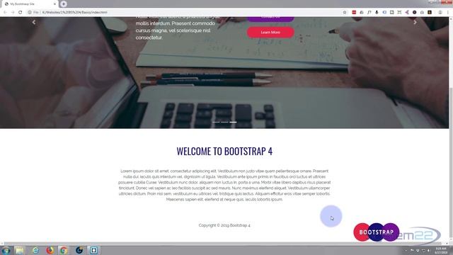 Bootstrap 4 Basics Add A Simple Footer смотреть онлайн