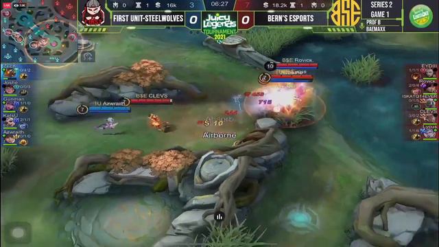 FIRST UNIT-STEELWOLVES VS BERN'S ESPORTS (GAME 1) JUICY LEGENDS TOURNAMENT CONTENDER'S DIVISION смотреть онлайн