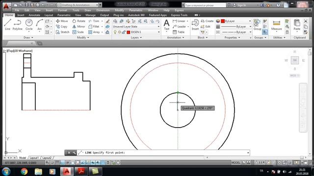 23) AUTOCAD FLANSH ÇİZİMİ смотреть онлайн