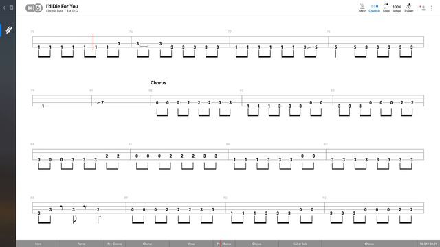 Bon Jovi - I'd Die For You (BASS TAB PLAY ALONG) смотреть онлайн