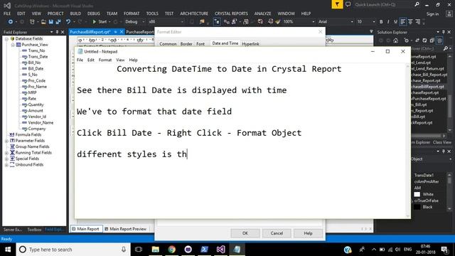 C# : Converting DateTime to Date in Crystal Report/Display date only in Crystal Report смотреть онлайн
