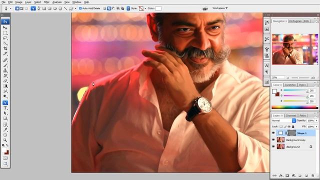 Viswasam Ajith Digital Painting in Photoshop CS3 Tutorial | Smudge Painting | Giants Tutorials смотреть онлайн