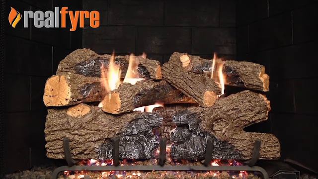 Peterson Real Fyre Charred Royal English Oak Log Set, Shown With the G45 Burner смотреть онлайн